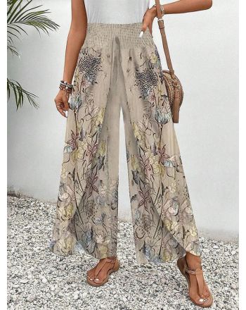 Random Print Casual Pants